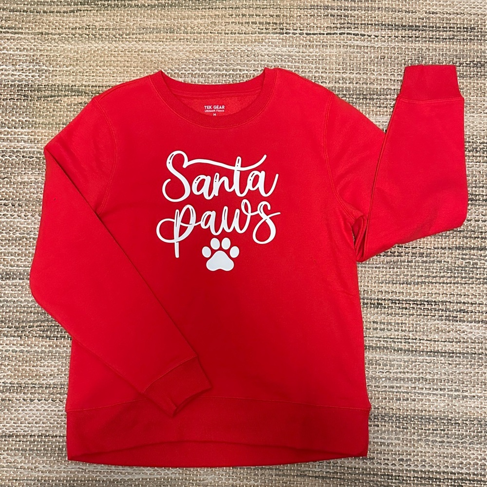 Tek Gear Red Santa Paws Sweatshirt